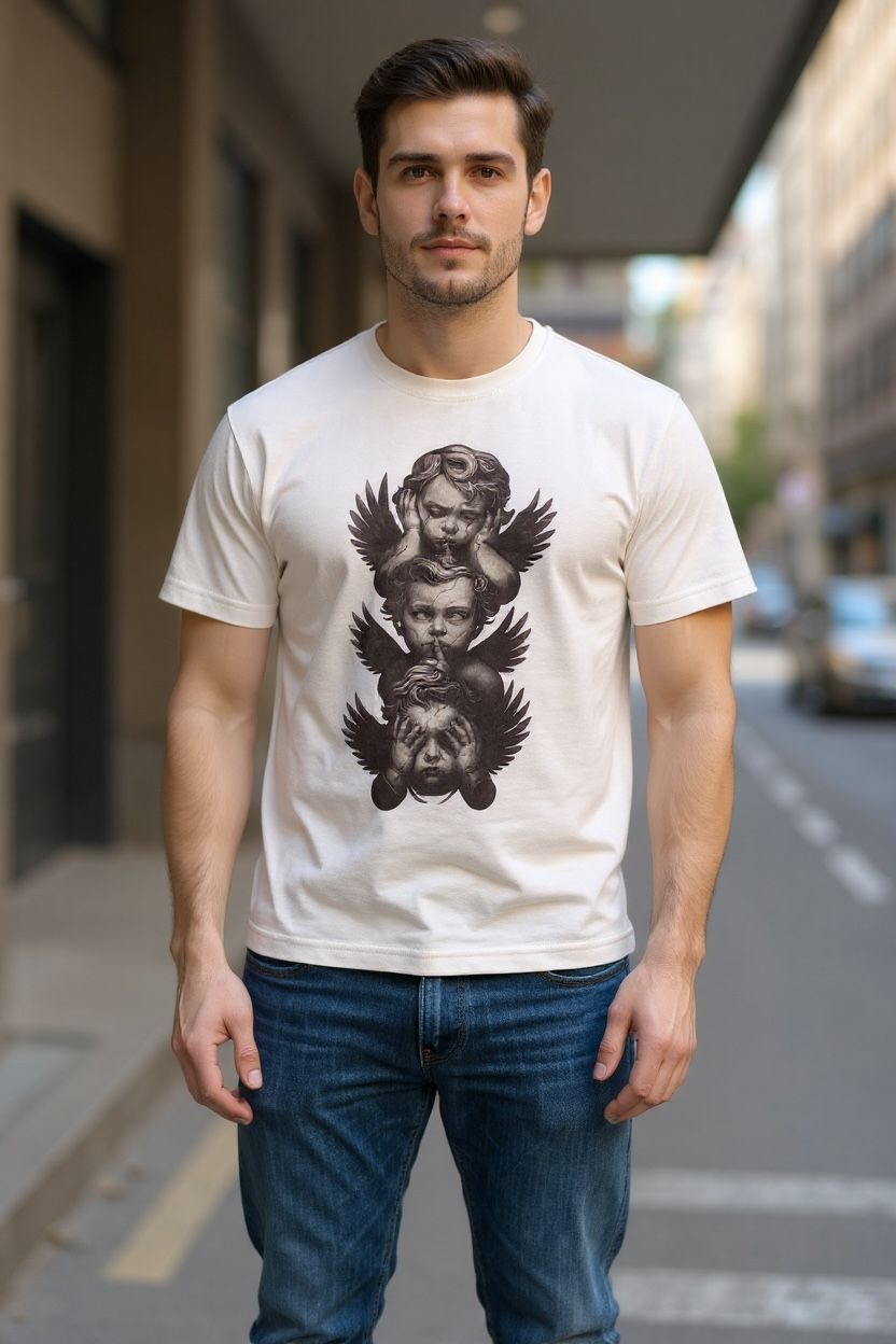 Hear No, Speak No, See No" Angelic Trio Graphic Tee