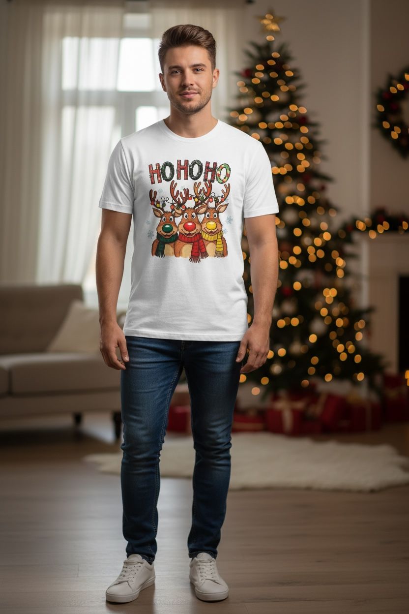 Ho Ho Ho" Reindeer Squad Graphic Tee