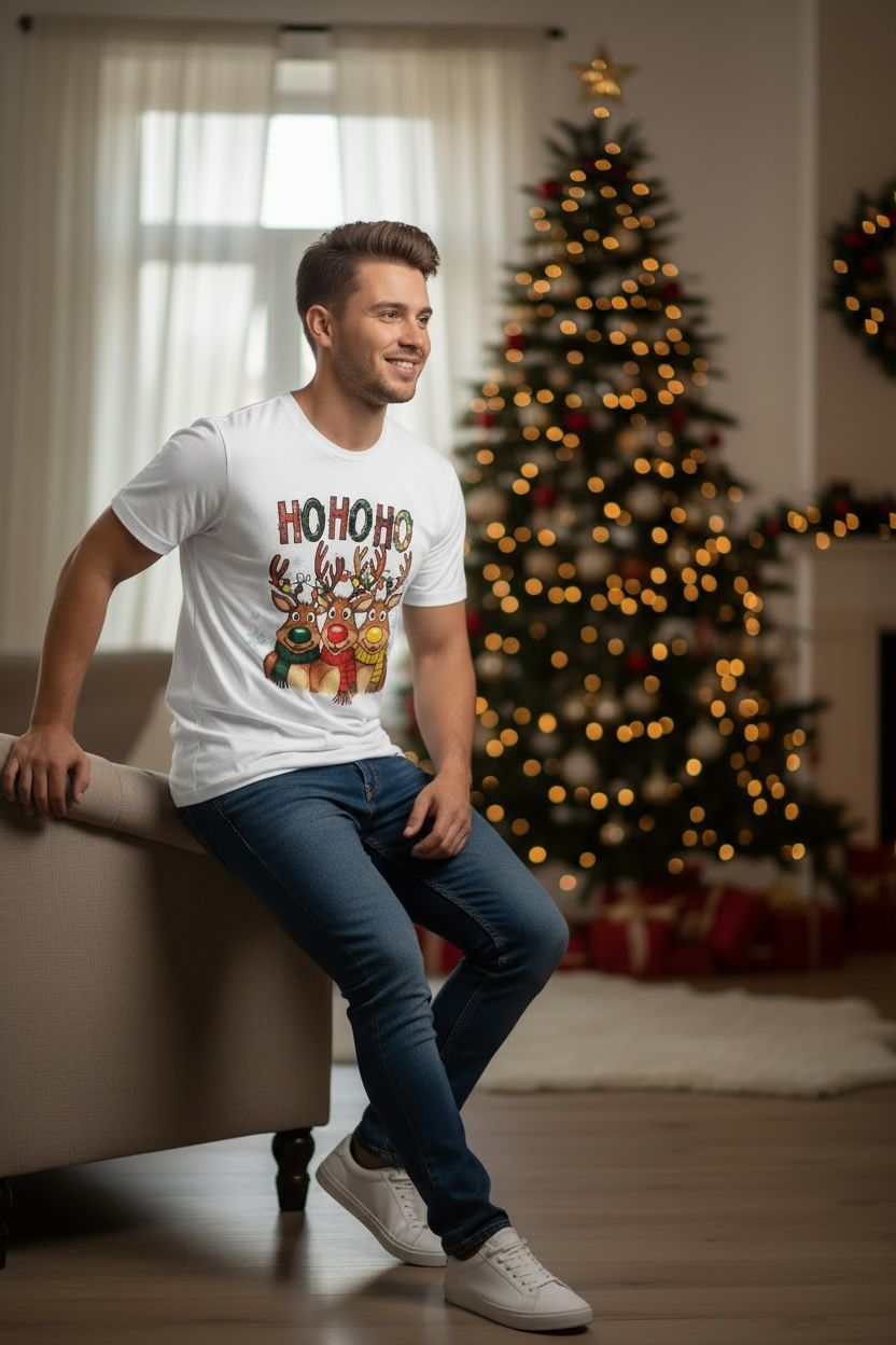 Ho Ho Ho" Reindeer Squad Graphic Tee