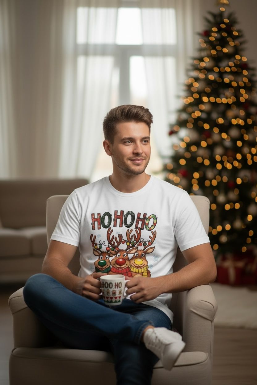 Ho Ho Ho" Reindeer Squad Graphic Tee