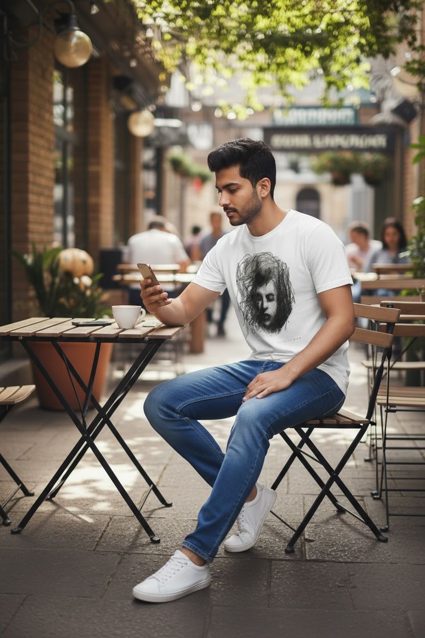 Charcoal Sketch Graphic Tee