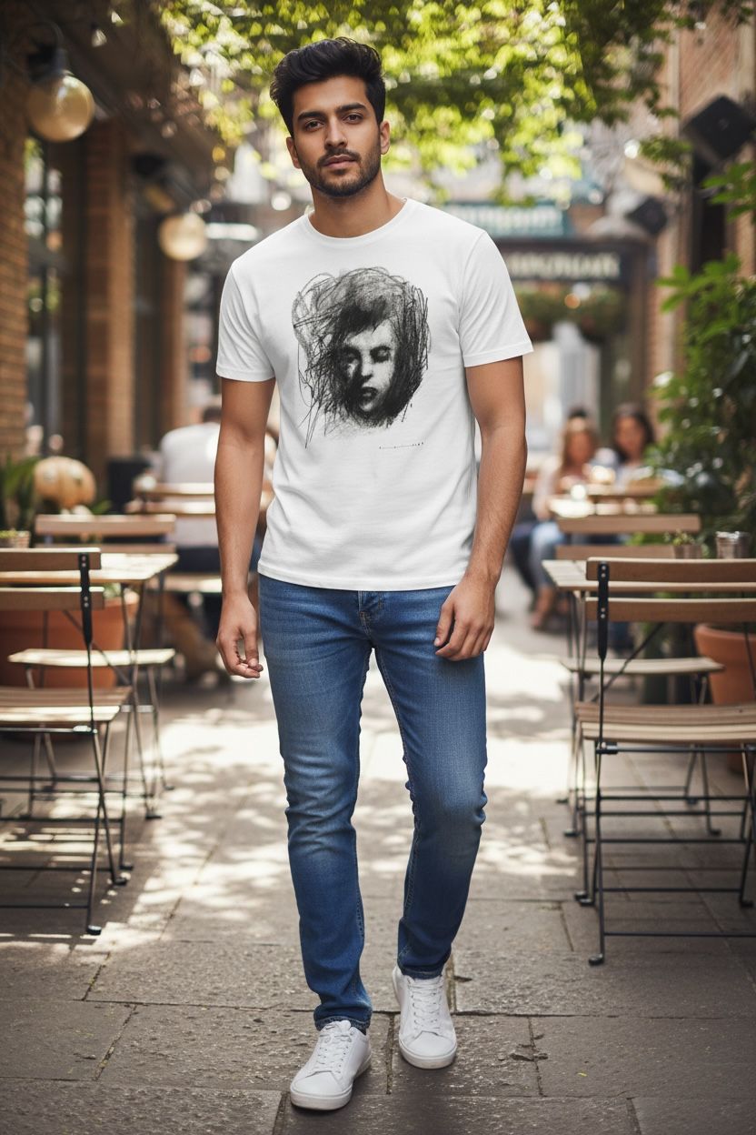 Charcoal Sketch Graphic Tee