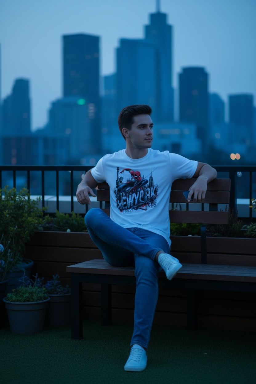 Spider-Man "New York" Graphic Printed T-Shirt.