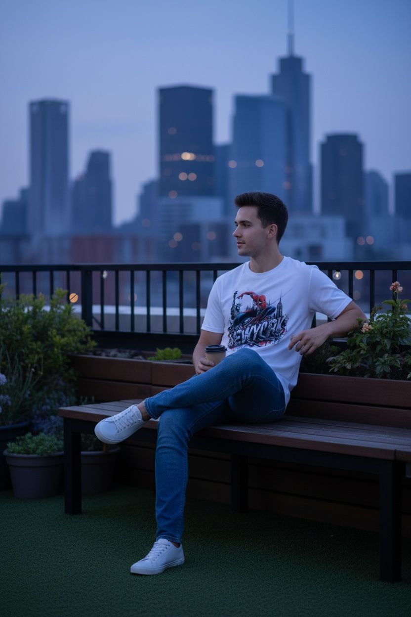 Spider-Man "New York" Graphic Printed T-Shirt.