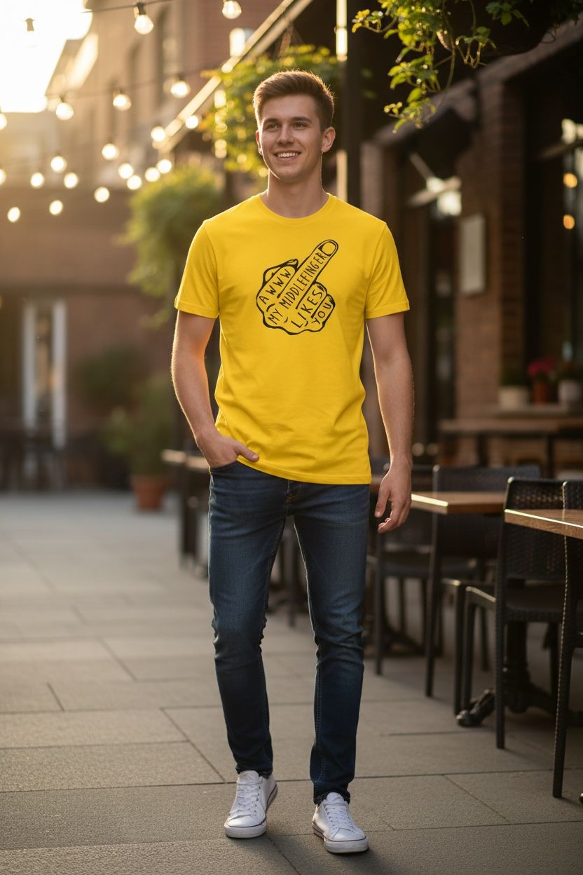 "Middle Finger" Sarcastic Graphic T-Shirt